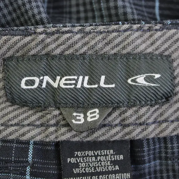 O'Neill Blue Plaid Flat-Front Bermuda Shorts Men's Size 38