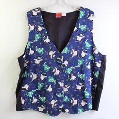 Vintage Snowden Christmas Snowman Pattern Button-Up Vest Women's Size 1X
