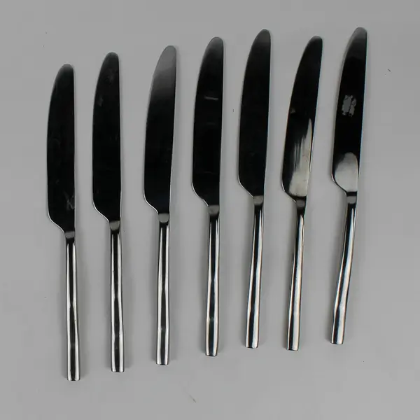 Lot Of 7 Gourmet Settings Ribbon (Stainless) Flatware Dinner Knives 9.25" Long