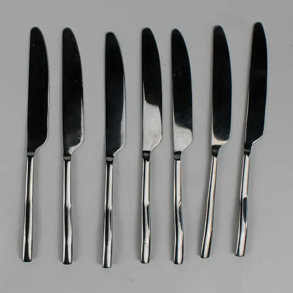 Lot Of 7 Gourmet Settings Ribbon (Stainless) Flatware Dinner Knives 9.25" Long