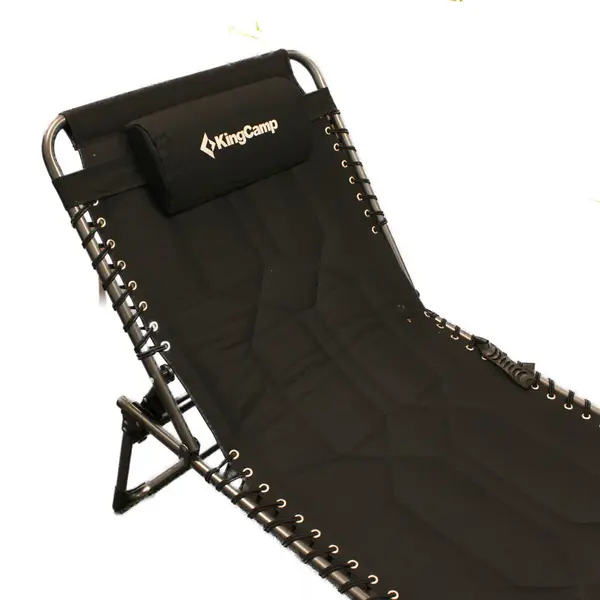 King Camp Bavaria Cozy Lounge Chair Black New Outdoor/Patio