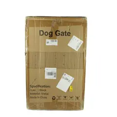 Metal Freestanding Dog Gate w/ Door Indoor & Outdoor New