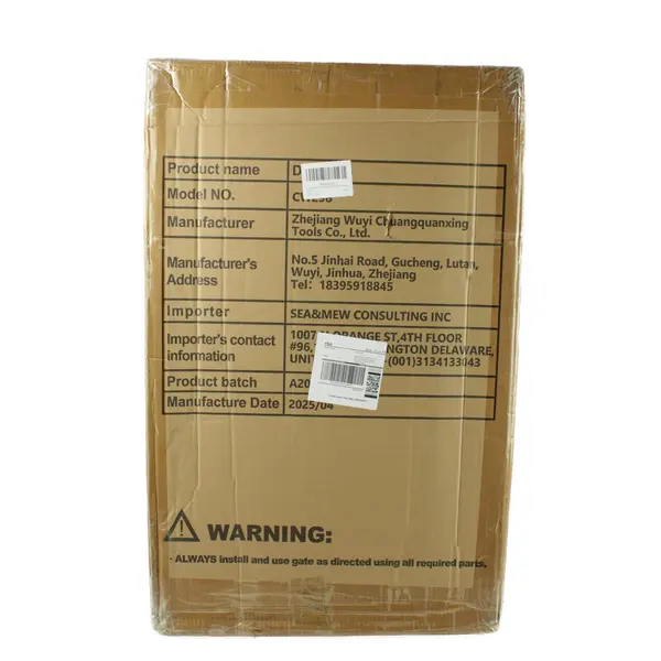 Metal Freestanding Dog Gate w/ Door Indoor & Outdoor New