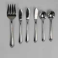 Lot Of 6 Hampton Silversmiths Renee (Stainless) Flatware Knives, Spoons, Fork