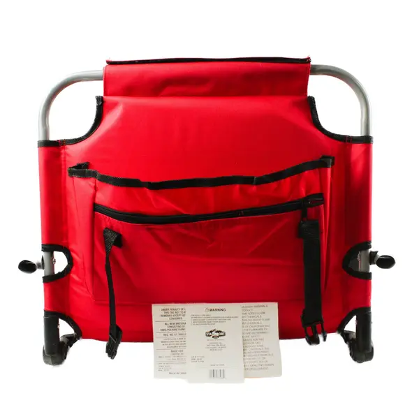 Stansport Folding Stadium Chair Red with Side Pockets Lightweight