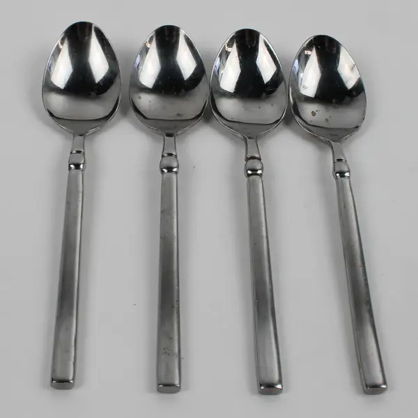 Lot Of 4 Hampton Silversmiths Dominique-Mirror (Stainless) Flatware Soup Spoons