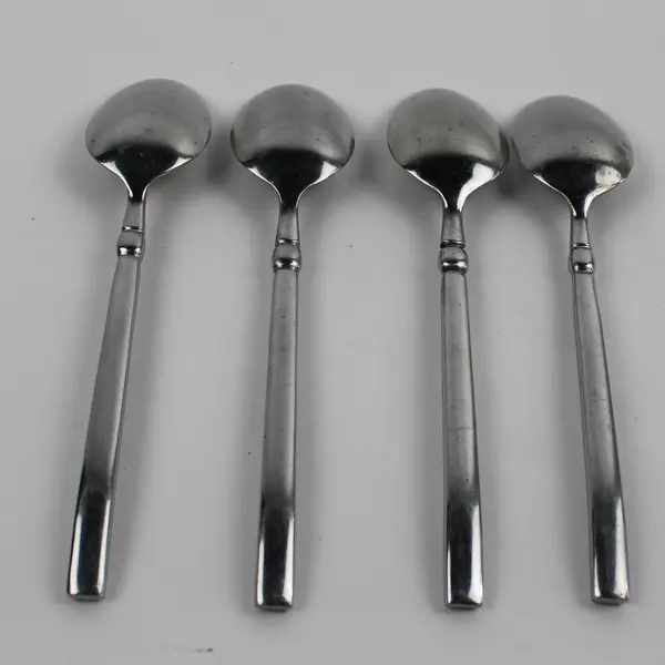 Lot Of 4 Hampton Silversmiths Dominique-Mirror (Stainless) Flatware Soup Spoons