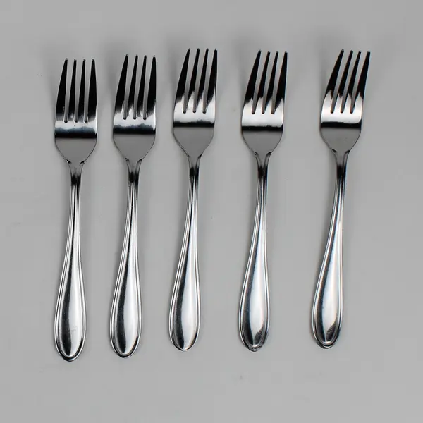 Lot Of 5 Hampton Silversmiths Erin (Stainless) Flatware Salad Forks 7.25" Long