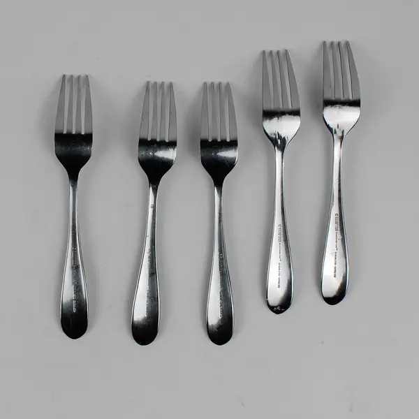 Lot Of 5 Hampton Silversmiths Erin (Stainless) Flatware Salad Forks 7.25" Long
