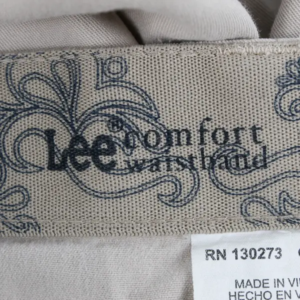 Lee Comfort Waistband Beige Wide-Leg Cargo Pants Women's Size 14 Medium