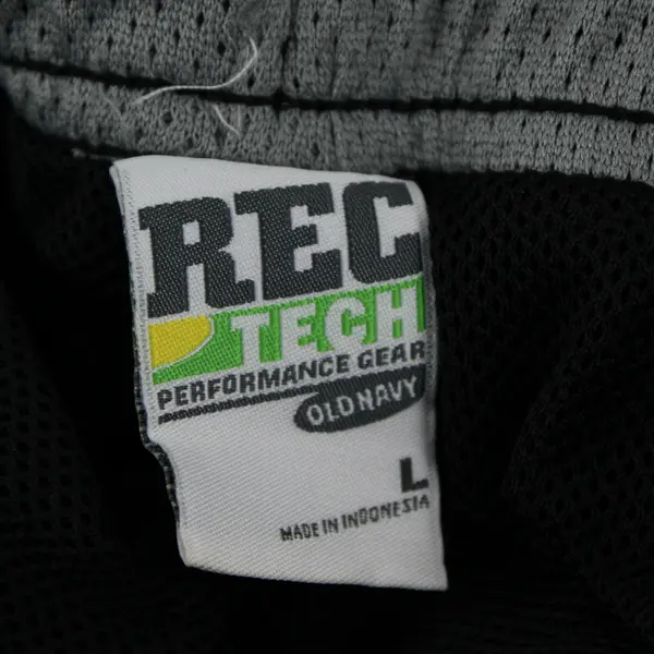 Old Navy Men's Black Rec Tech Pants Size L Mesh Lined Drawstring 