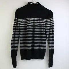 A New Approach Black and Gray Striped Turtleneck Sweater Women's Size Medium