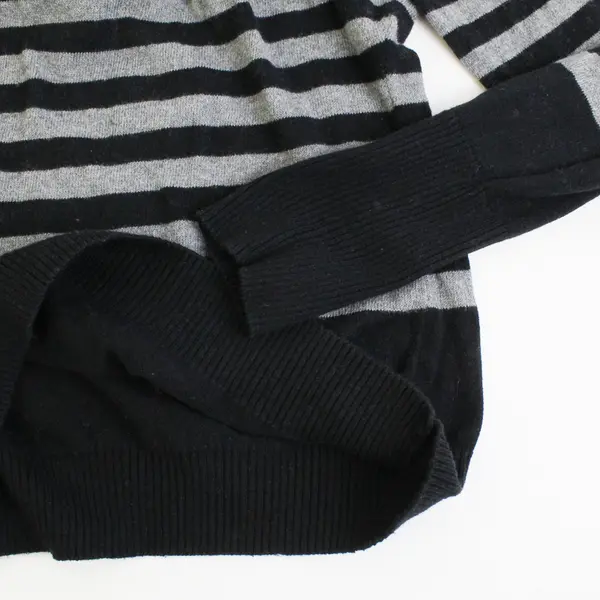 A New Approach Black and Gray Striped Turtleneck Sweater Women's Size Medium