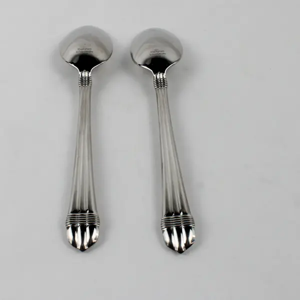 Lot of 2 Hampton Silversmiths Odyssey Soup Spoons (Tablespoons) Stainless