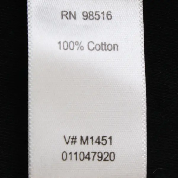 Coldwater Creek Solid Black Mock Neck Long-Sleeved Cotton Top Women's Size Small