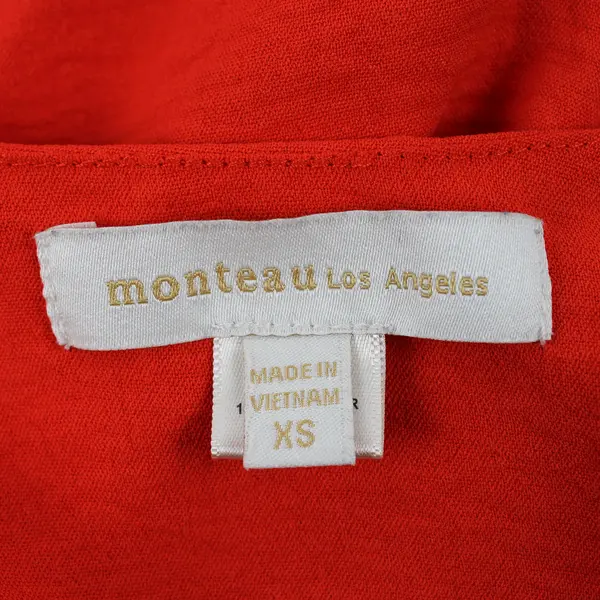 Monteau Los Angeles Orange Flutter Sleeve Faux Wrap Dress Women’s XS