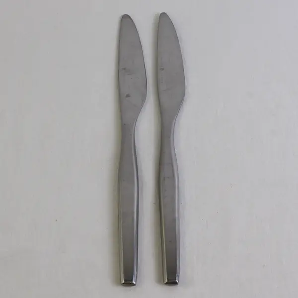 Lot of 2 Gourmet Settings Dinner Knife Stainless Steel Satin Silverware Flatware