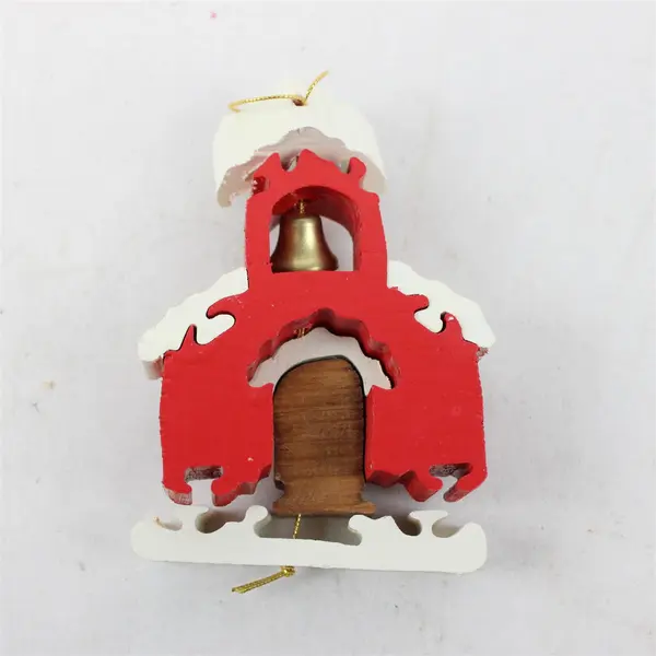 Set of 5 Wood Schoolhouse Puzzle Christmas Ornaments
