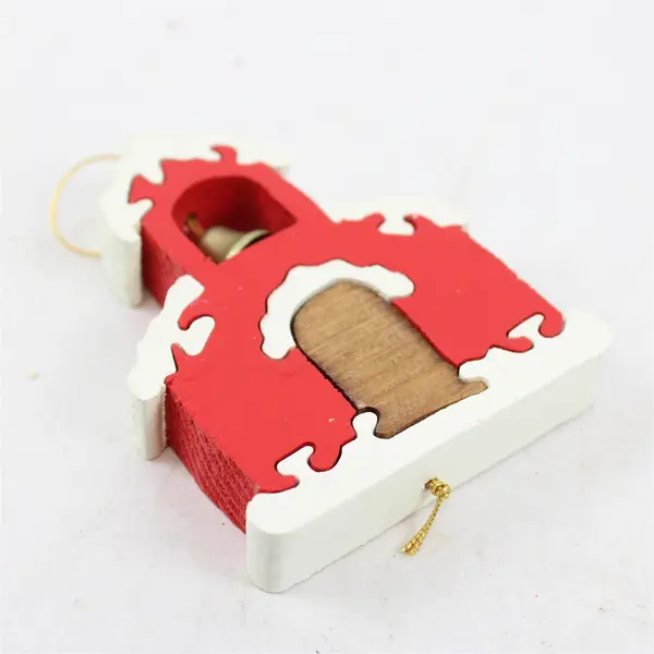 Set of 5 Wood Schoolhouse Puzzle Christmas Ornaments