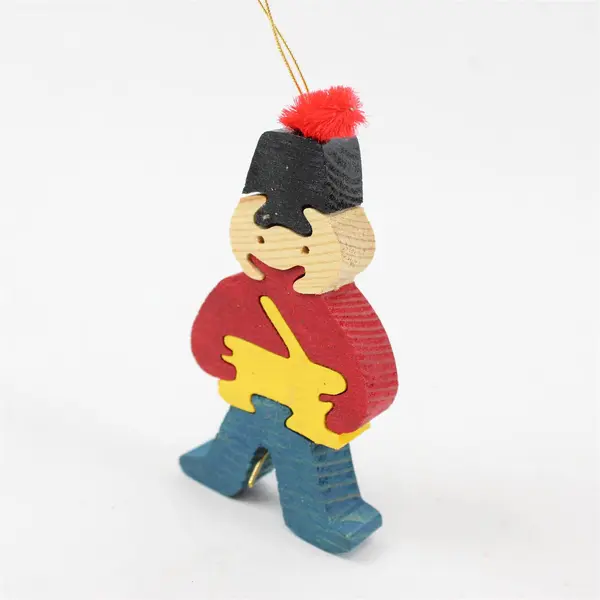 Set of 3 Wood Toy Soldier Puzzle Christmas Ornaments