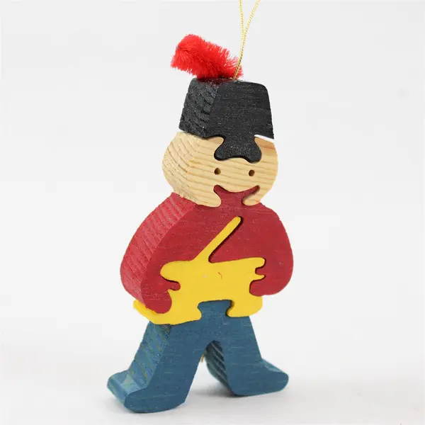 Set of 3 Wood Toy Soldier Puzzle Christmas Ornaments