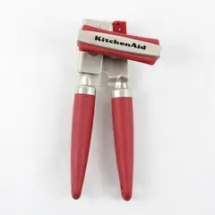 KitchenAid Stainless Steel Manual Can Opener Red Easy Grip Handle