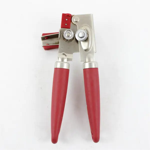 KitchenAid Stainless Steel Manual Can Opener Red Easy Grip Handle
