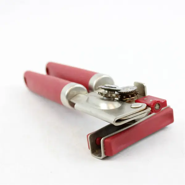KitchenAid Stainless Steel Manual Can Opener Red Easy Grip Handle