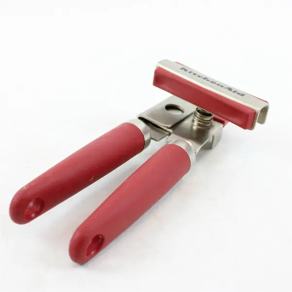 KitchenAid Stainless Steel Manual Can Opener Red Easy Grip Handle