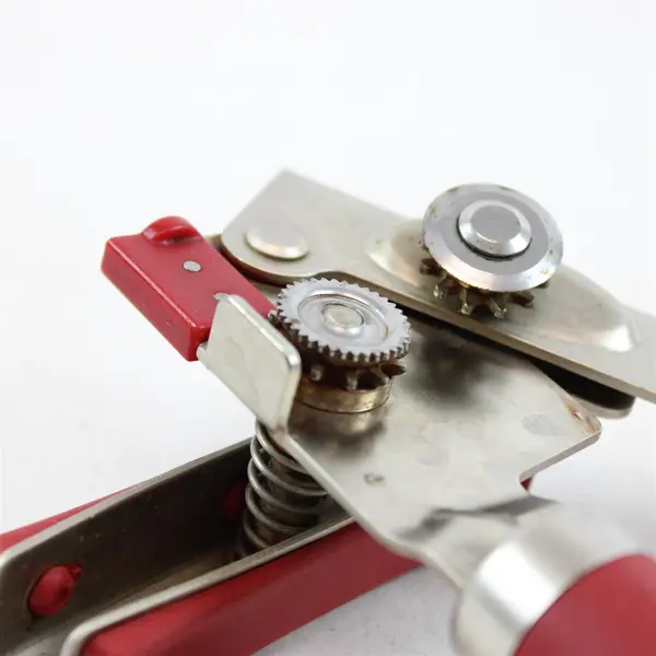 KitchenAid Stainless Steel Manual Can Opener Red Easy Grip Handle