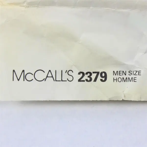 VTG 1986 McCall's Today's Man Button-Up Shirt Pattern #2379