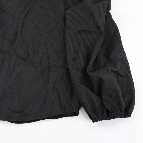 Studio B by Bobeau Semi-Sheer Black Striped Balloon Sleeve Blouse Women's XL