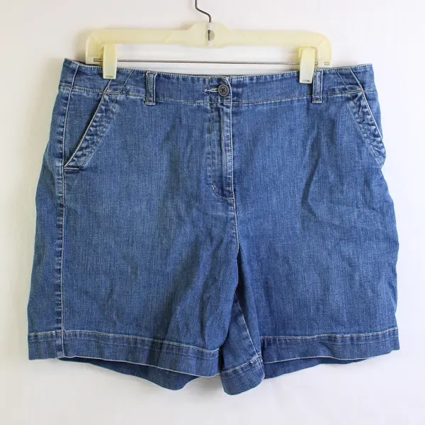 Talbots Medium Wash High Rise Denim Shorts Women's Size 14