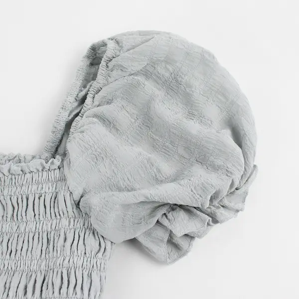 Thirty Thirty LA Pale Blue Puff Sleeve Tiered Dress Women's Size Large