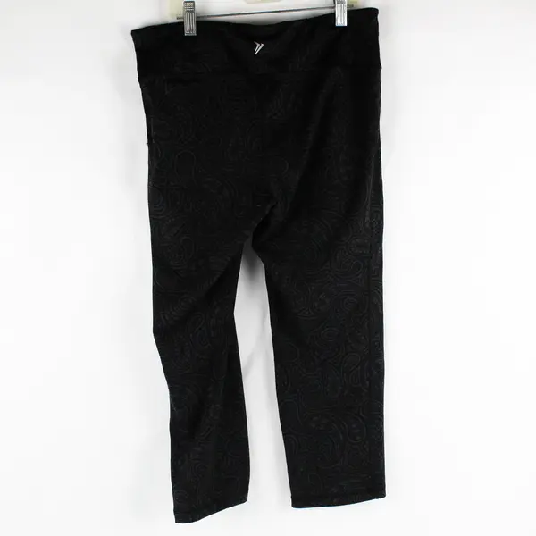 Old Navy Dark Gray Paisley Low-Rise Capri Leggings Women's Size Large
