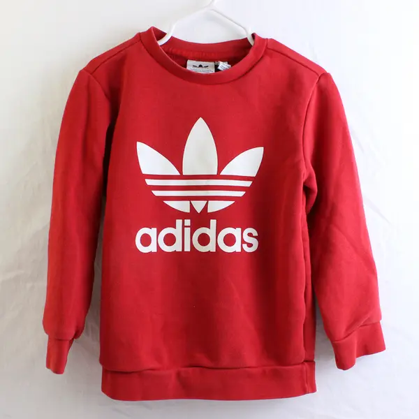 Adidas 4T Red and White Matching Sweater and Jogger Set