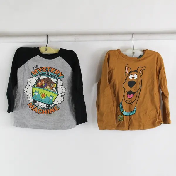 Lot of 2 Scooby Doo Toddlers 5T Multi-Color Long Sleeve T-Shirts