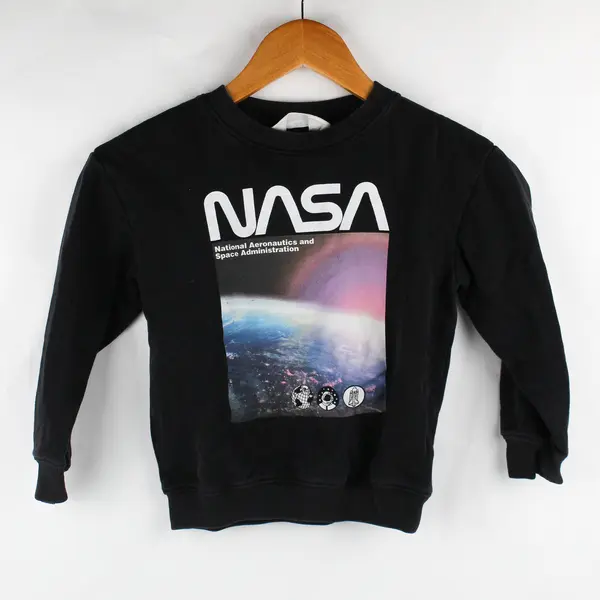 H&M Toddler 5T/6 Black Pullover Sweater with NASA Graphic