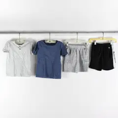 Lot of 4 Pekkle and Champion Toddlers Size 5 Gray/Blue Shorts and T-Shirts
