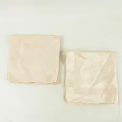 Lot of 2 Vintage Cream Colored Handkerchiefs, 21"x20.5" Flawed