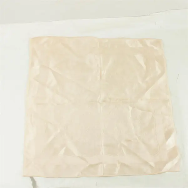 Lot of 2 Vintage Cream Colored Handkerchiefs, 21"x20.5" Flawed