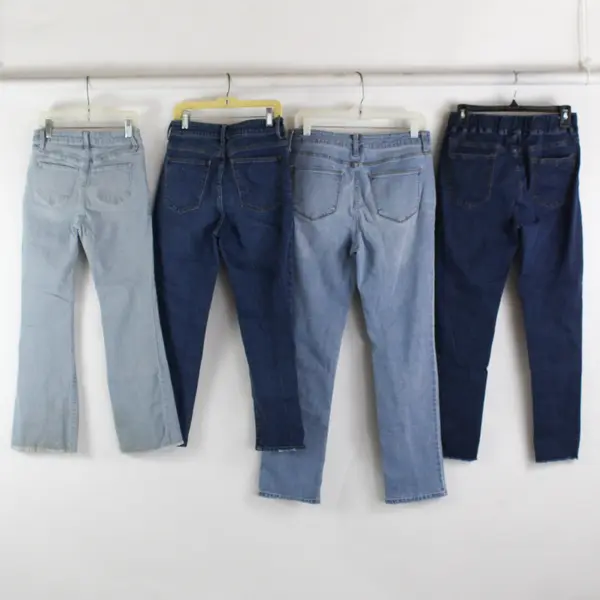 Lot of 4 Denim Jeans - Stained/Ripped/Damaged - Scrap Fabric for Crafts