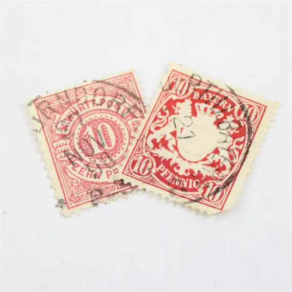 Lot Of 2 Germany States Bavaria Wurttemberg 10pf Stamps Used