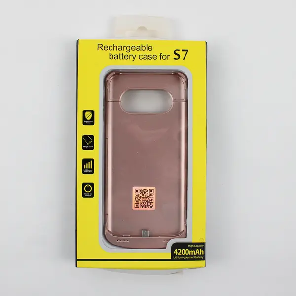 Rechargeable Battery Case For Galaxy S7 4200mAh Rose Gold