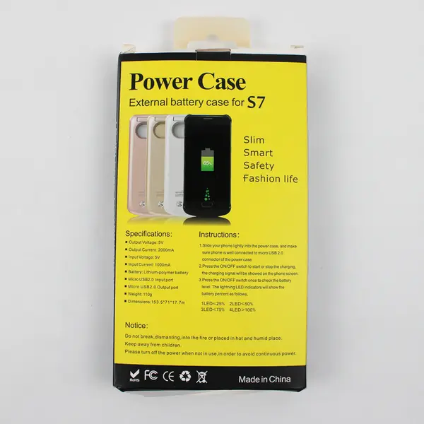 Rechargeable Battery Case For Galaxy S7 4200mAh Rose Gold