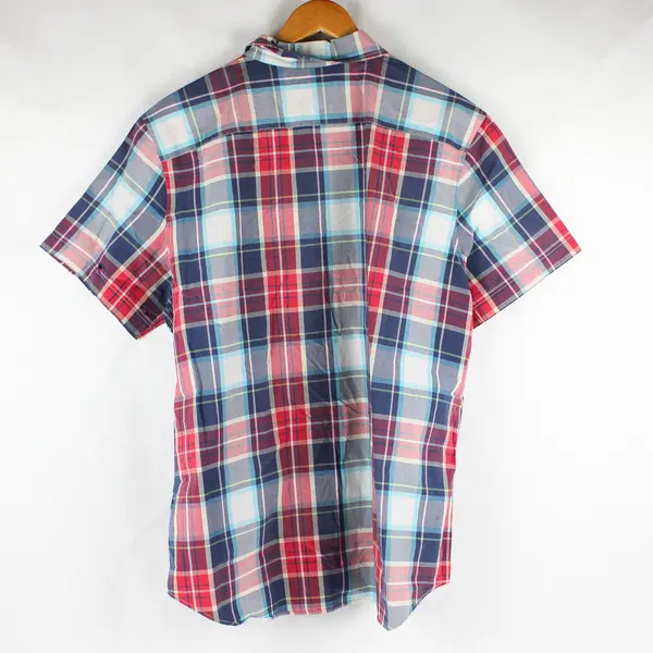 American Eagle Outfitters Plaid Short Sleeve Collared Button Up Men's XXL