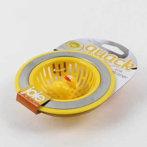 NWT Joie MSC Int. Quack Duck Figure Sink Strainer Yellow and Silver Unused