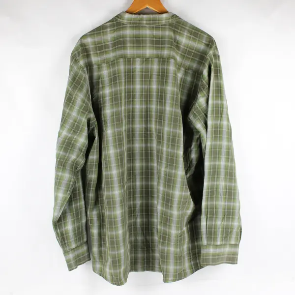 The North Face Green Plaid Long Sleeve Collared Button Up Mens XL