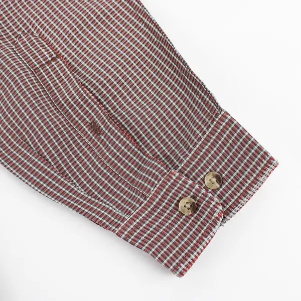 The North Face Red/Brown Gingham Long Sleeve Collared Button Up Men's XL