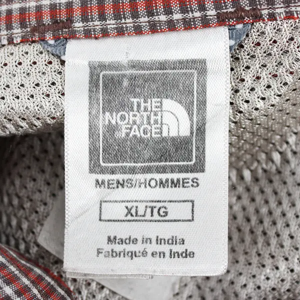 The North Face Red/Brown Gingham Long Sleeve Collared Button Up Men's XL